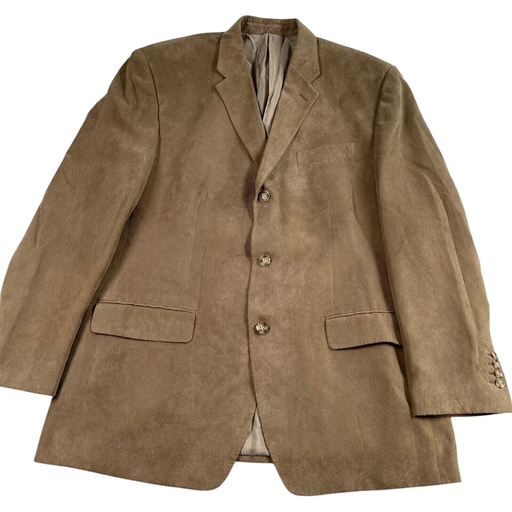 Murano‎ Sport Coat Mens XL (Approx 44L) Brown Fine Whale Corduroy Three Button